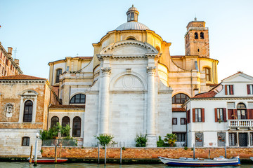 Fototapeta na wymiar Geremia e Lucia church near Gand canal at the sunrise in Venice