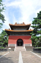 Tablet Pavilion (Pavilions of Tablets of Military Achievements and Imperial Merits) of Fuling Tomb of Qing Dynasty, Shenyang, Liaoning Province, China. Fuling Tomb is a UNESCO World Heritage Site.