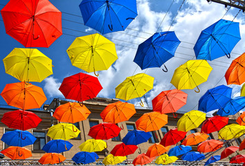 Fototapeta na wymiar Colorful umbrellas