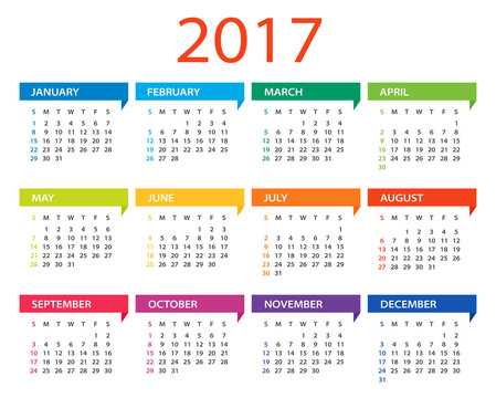 2017 calendar - Illustration