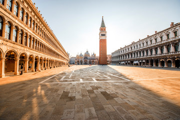 San Marco main square in the morning in Venice