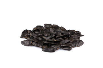 Heap of black sunflower seeds