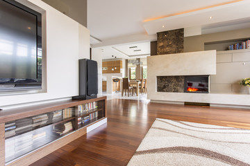 Rectangular shapes in modern villa's decor