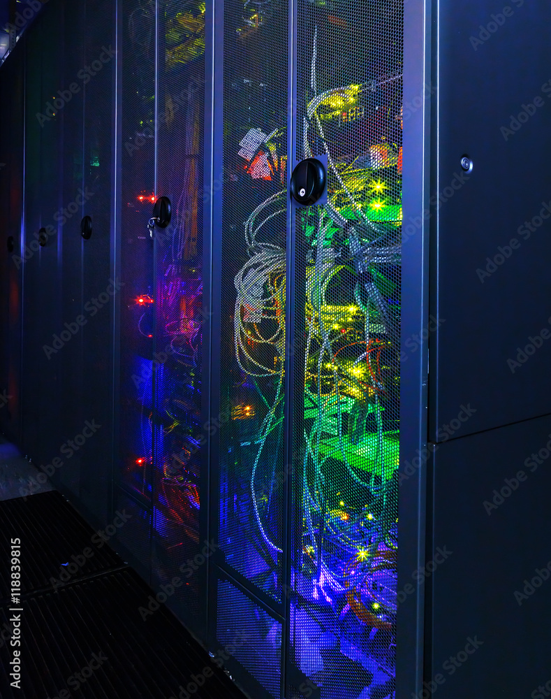 Poster server rack cluster in a data center