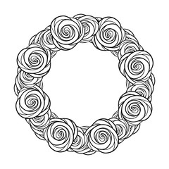 Vector round floral frame