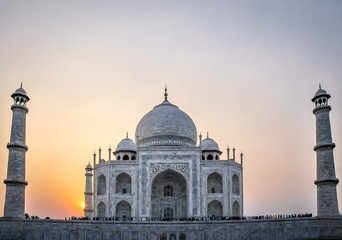 Fototapeta na wymiar Sunset over Taj Mahal - Agra, India