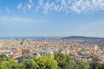The view on the city Barcelona