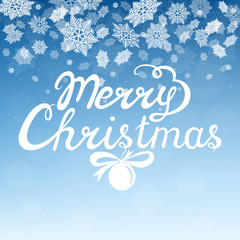 Naklejka na ściany i meble Christmas greeting card with snowflakes.
