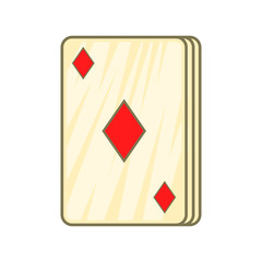 Playing card diamonds icon in cartoon style isolated on white background. Game symbol