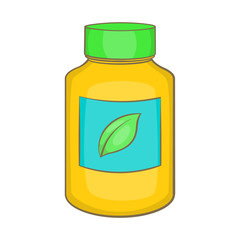 Supplement icon in cartoon style isolated on white background. Add to food symbol