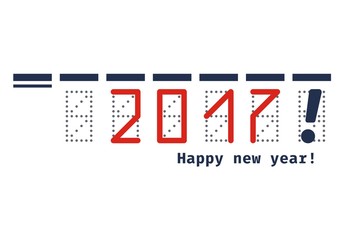 Happy new year 2017 paper / text. Vector illustration.