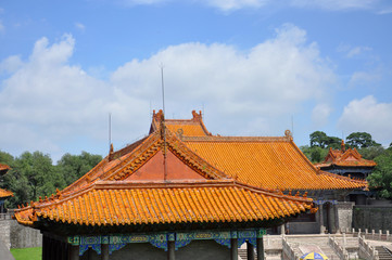 Obraz premium Fuling Tomb of Qing Dynasty, Shenyang, China. Fuling Tomb is a UNESCO World Heritage Site since 2004. Fuling Tomb (East Tomb) is the mausoleum of Nurhaci.