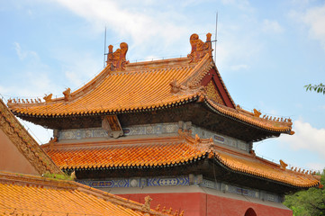 Daming Tower of Fuling Tomb of Qing Dynasty, Shenyang, China. Fuling Tomb (East Tomb) is the...