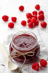 Jar of raspberry jam