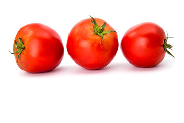  tomatoes and hot peppers white background