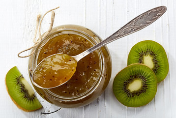 Jar of kiwi jam