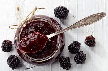 Jar of blackberry jam © baibaz