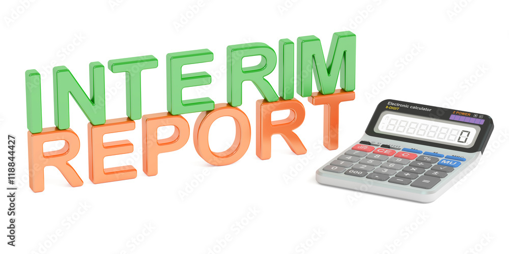 Poster interim report concept, 3d rendering
