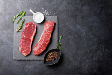 Raw striploin steak