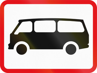 Road sign used in the African country of Botswana - The primary sign applies to mini-buses