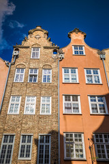 Colorful houses - tenements in old town Gdansk, Poland