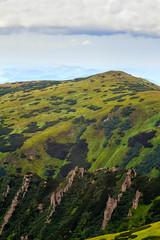 Picturesque Carpathian mountains landscape, Shpytsi mount, Ukraine.