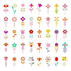 Raamstickers Flower Vector Icons ©  danjazzia