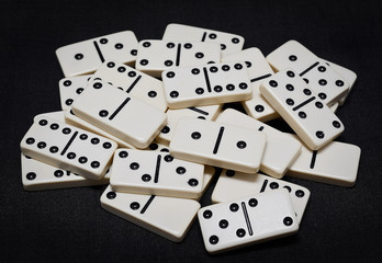 Dominoes chips isolated on a black background