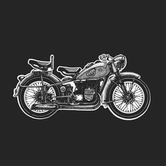 Fototapeta na wymiar Hand drawn vector image of motorcycle icon.