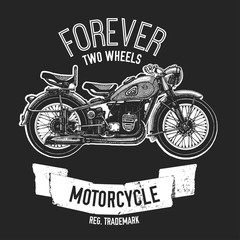 Hand drawn quote about motorcycles and bikers