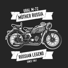 Hand drawn quote M-72 Mother Russia