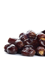 Dates isolated on white background. Dried dates fruit.