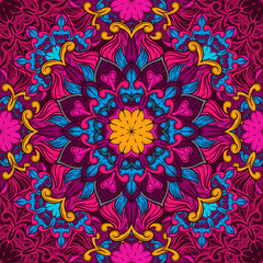 Seamless decorative pattern. Ornament with mosaic elements