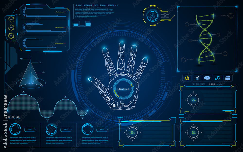 Poster abstract smart intelligent ui hud interface screen future concept background