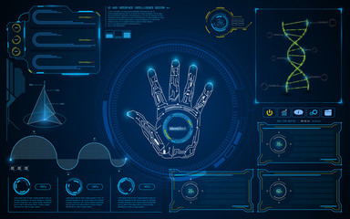 abstract smart intelligent UI HUD interface screen future concept background
