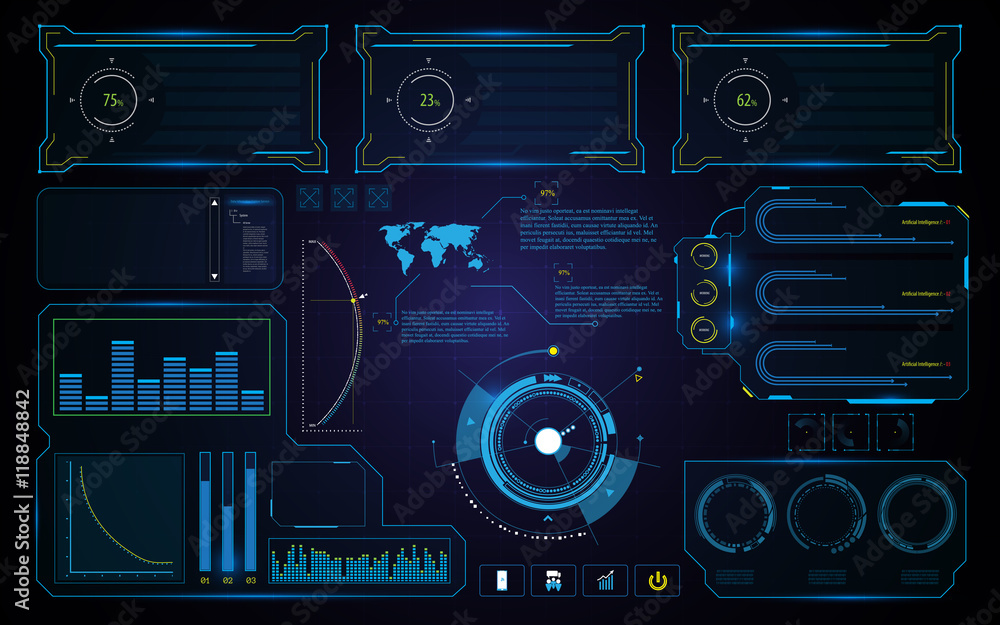 Aufkleber abstract hud ui interface screen technology future futuristic concept background