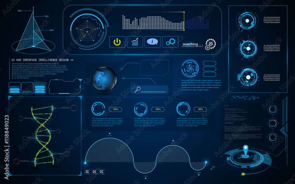 Poster abstract hud interface ui screen smart technology innovation concept template background