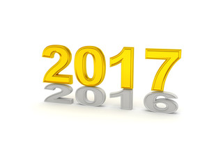 Happy New Year 2017. 3D