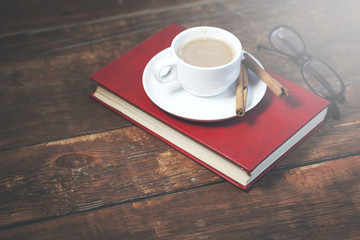 Coffee  on book