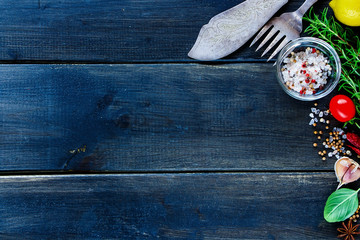 Fresh vegetables and seasoning