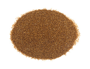 Portion of teff grain on a white background.