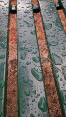 panchina bagnata di pioggia