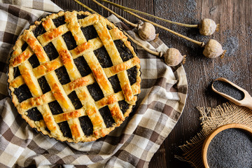 Grid cake with poppy seed filling