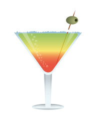 flat design single cocktail icon vector illustration