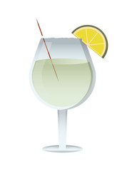 flat design single cocktail icon vector illustration