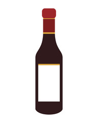 flat design liquor bottle icon vector illustration