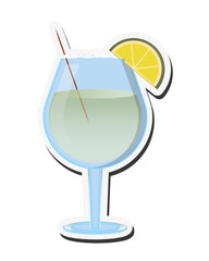 flat design single cocktail icon vector illustration