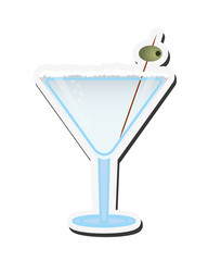 flat design martini cocktail icon vector illustration