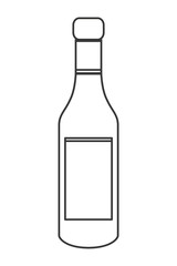 flat design liquor bottle icon vector illustration