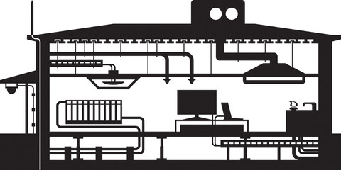 Different building installations - vector illustration